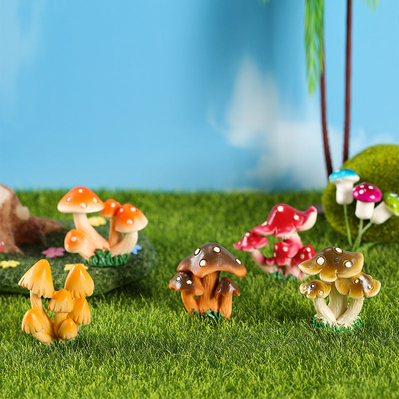 Wholesale Simulation small mushroom ornaments micro landscape decoration